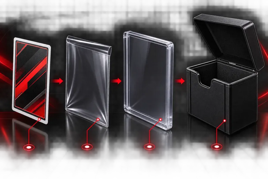 Card, sleeve, top loader and case